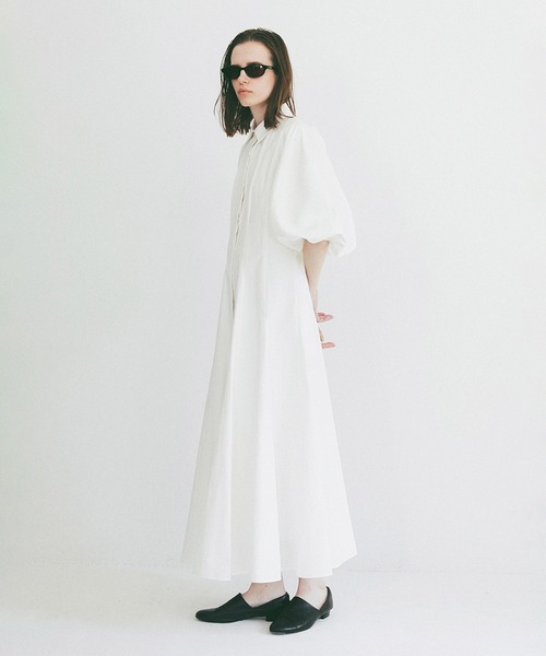 CLANE(クラネ)の「FORM SLEEVE PANEL LINE SHIRT ONEPIECE(ワンピース・レディース・ブラック/サックスブルー/ホワイト・0/2/1)」の11枚目の写真
