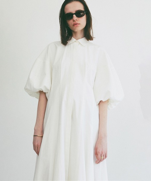 セール】FORM SLEEVE PANEL LINE SHIRT ONEPIECE（ワンピース）｜CLANE