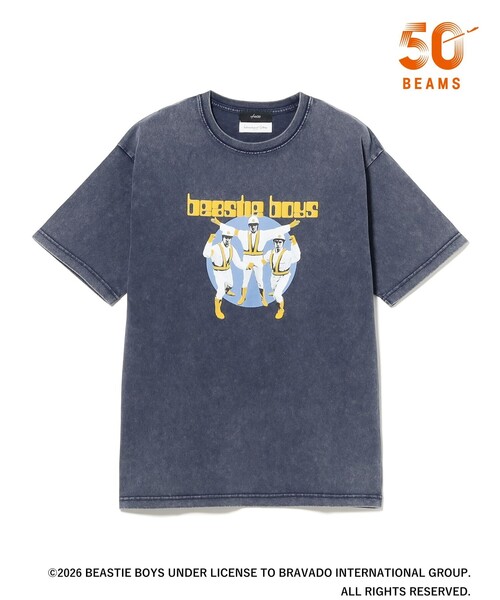 International Gallery BEAMS(インターナショナルギャラリービームス)の「【別注】U/MUSIC × IG / BEASTIE BOYS グラフィック Tシャツ(Tシャツ/カットソー・メンズ・ネイビー・LARGE/SMALL/MEDIUM/X-LARGE)」の1枚目の写真