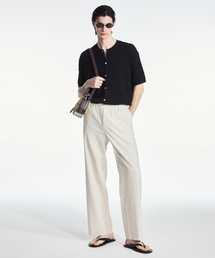 TNGT（ティーエヌジーティー）の「Wide Linen Pants (Cream) TNPA6E202CR（スラックス）」