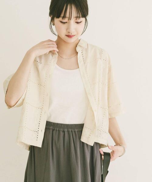 ITEMS URBANRESEARCH(アイテムズ アーバンリサーチ)の「ブロックレースシャツ(シャツ/ブラウス・レディース・ホワイト系その他/ブラック・FREE)」の20枚目の写真