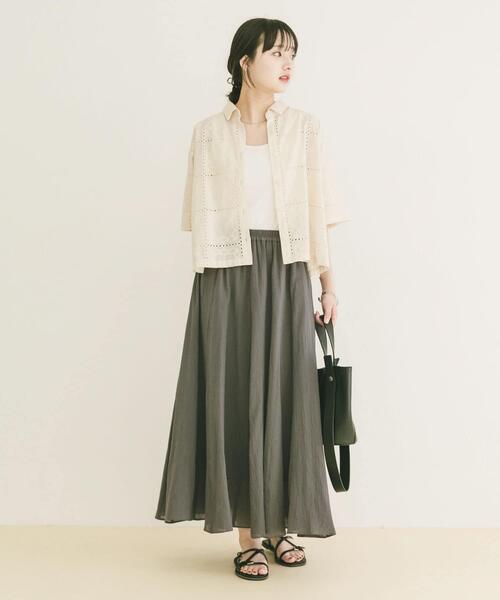 ITEMS URBANRESEARCH(アイテムズ アーバンリサーチ)の「ブロックレースシャツ(シャツ/ブラウス・レディース・ホワイト系その他/ブラック・FREE)」の3枚目の写真