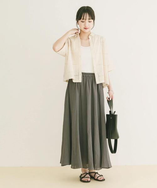 ITEMS URBANRESEARCH(アイテムズ アーバンリサーチ)の「ブロックレースシャツ(シャツ/ブラウス・レディース・ホワイト系その他/ブラック・FREE)」の4枚目の写真