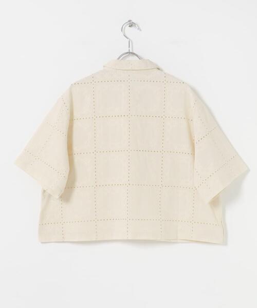 ITEMS URBANRESEARCH(アイテムズ アーバンリサーチ)の「ブロックレースシャツ(シャツ/ブラウス・レディース・ホワイト系その他/ブラック・FREE)」の8枚目の写真