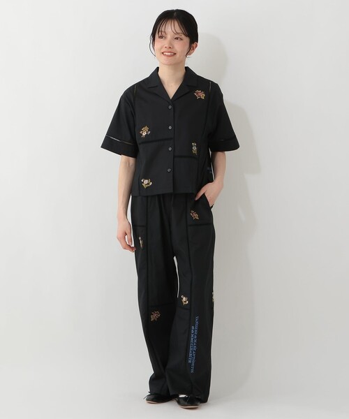 Afternoon Tea(アフタヌーンティー)の「刺繍パッチワークパンツ/MAISON SAJOU(その他パンツ・レディース・ブラック・MEDIUM)」の4枚目の写真