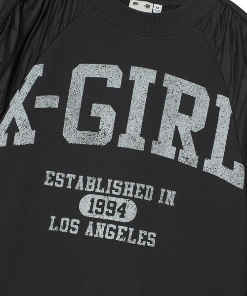 X-girl（エックスガール）の「JERSEY MIX CREWNECK TOP（スウェット・レディース・ブラック/オリーブ・S/M）」の10枚目の写真