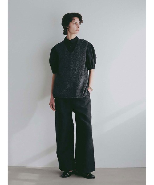 HER.（ハー）の「シルクブレンドペーパーヤーンＶプルオーバー（ニット/セーター・レディース・オフホワイト/チャコールグレー・フリー）」の13枚目の写真