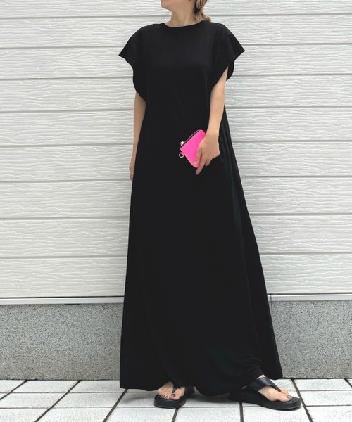Q(キュー)の「COOLカノコロングワンピース(ワンピース・レディース・オリーブ/ブラック・MEDIUM)」の1枚目の写真