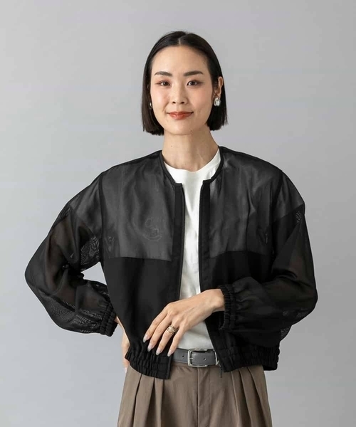 MICHEL KLEIN（ミッシェル・クラン）の「[セットアップ対応]メッシュブルゾン（ブルゾン・レディース・ブラック・38/40）」の4枚目の写真