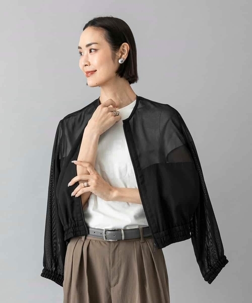 MICHEL KLEIN（ミッシェル・クラン）の「[セットアップ対応]メッシュブルゾン（ブルゾン・レディース・ブラック・38/40）」の7枚目の写真