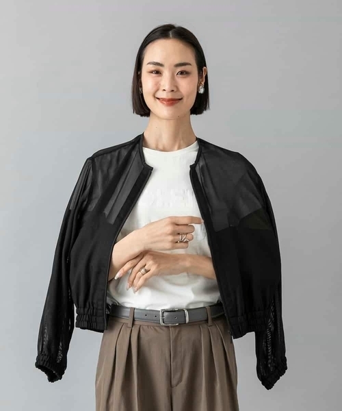 MICHEL KLEIN（ミッシェル・クラン）の「[セットアップ対応]メッシュブルゾン（ブルゾン・レディース・ブラック・38/40）」の8枚目の写真