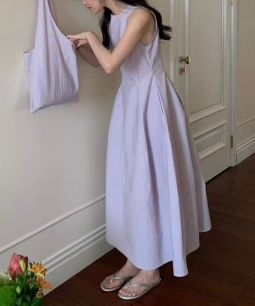 AMAJI(アマジ)の「ノースリーブ ウエストマーク バルーンシルエット ワンピース(ワンピース・レディース・ホワイト/イエロー/パープル/ブルー/グリーン・FREE)」の7枚目の写真