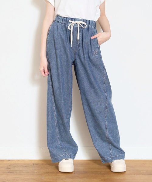 LOVETOXIC（ラブトキシック）の「【接触冷感/快適】サマ見えイージープルオンパンツ（デニムパンツ・キッズ・ネイビー/ブルー/グレー・L:160cm/S:140cm/130cm/M:150cm）」の17枚目の写真