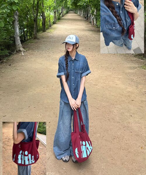 KIJIKO(キジコ)の「Ke907. Easy Slouchy Sweat Bag Burgundy(ショルダーバッグ・レディース・バーガンディー・FREE)」の20枚目の写真