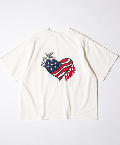 kaoyorinakami(カオヨリナカミ)の「american rabbit tee / アメリカラビットTシャツ(Tシャツ/カットソー・メンズ・ホワイト/ブラック・SMALL/MEDIUM/LARGE/X-LARGE)」の1枚目の写真
