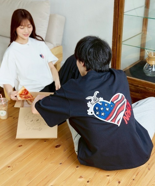 kaoyorinakami(カオヨリナカミ)の「american rabbit tee / アメリカラビットTシャツ(Tシャツ/カットソー・メンズ・ホワイト/ブラック・SMALL/MEDIUM/LARGE/X-LARGE)」の2枚目の写真