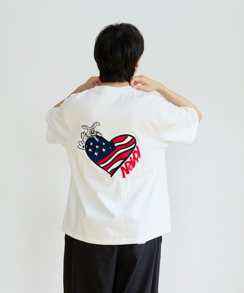 kaoyorinakami(カオヨリナカミ)の「american rabbit tee / アメリカラビットTシャツ(Tシャツ/カットソー・メンズ・ホワイト/ブラック・SMALL/MEDIUM/LARGE/X-LARGE)」の15枚目の写真