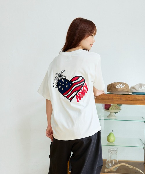 kaoyorinakami(カオヨリナカミ)の「american rabbit tee / アメリカラビットTシャツ(Tシャツ/カットソー・メンズ・ホワイト/ブラック・SMALL/MEDIUM/LARGE/X-LARGE)」の6枚目の写真