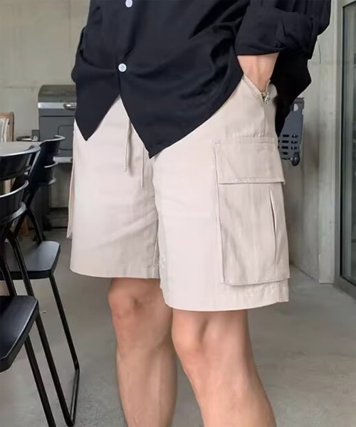 WESTBOY(ウエストボーイ)の「ストリート カーゴポケット ドローコード ショーツ WO26S14PT05(その他パンツ・メンズ・ブラック/ベージュ/ホワイト・L/M/XL)」の4枚目の写真