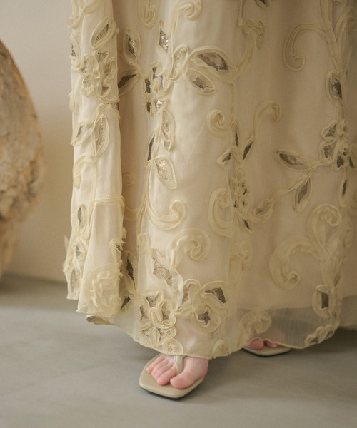 LAULEN(ローレン)の「chiffon ribbon halterneck embroidery dress /シフォンリボンホルター刺繍ロングドレス(ワンピース・レディース・ブラック/ピンク/ライトグリーン/ブラウン・FREE)」の13枚目の写真