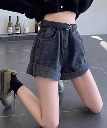 meJane | ロープアップ デニムショートパンツ(デニムパンツ)