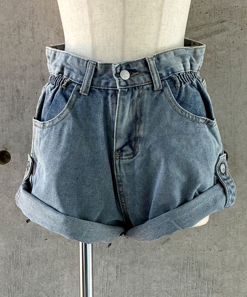 meJane(ミージェーン)の「ロープアップ デニムショートパンツ(デニムパンツ・レディース・ブルー/ブラック・L/M/S)」の11枚目の写真