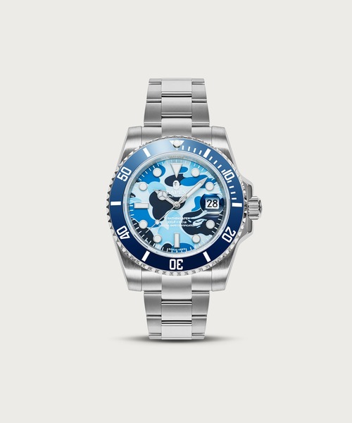A BATHING APE(アベイシングエイプ)の「TYPE 1 BAPEX(アナログ腕時計・メンズ・ブルー/グリーン・FREE)」の2枚目の写真