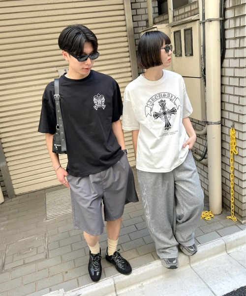 LAC-VERT（ラック・ヴェール）の「クロスプリントＴシャツ（Tシャツ/カットソー・レディース・ホワイト/ブラック/ピンク・FREE）」の11枚目の写真