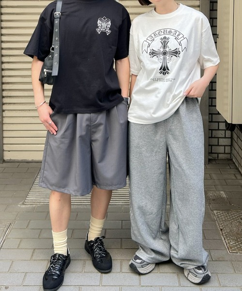 LAC-VERT（ラック・ヴェール）の「クロスプリントＴシャツ（Tシャツ/カットソー・レディース・ホワイト/ブラック/ピンク・FREE）」の12枚目の写真