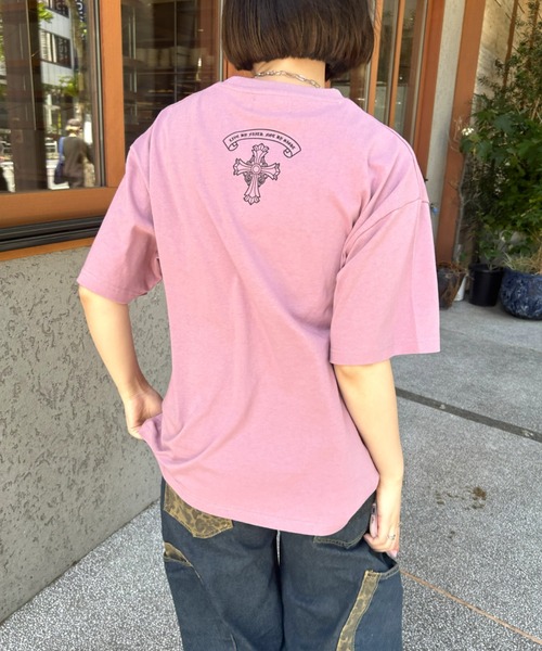 LAC-VERT（ラック・ヴェール）の「クロスプリントＴシャツ（Tシャツ/カットソー・レディース・ホワイト/ブラック/ピンク・FREE）」の15枚目の写真