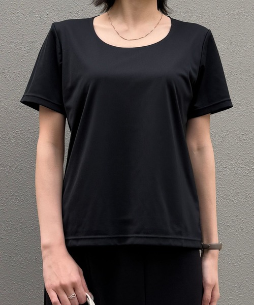 etre pret（エトレプレ）の「多機能ラウンドネック半袖カットソー（Tシャツ/カットソー・レディース・ブラック・7号/9号/11号/13号/15号）」の2枚目の写真