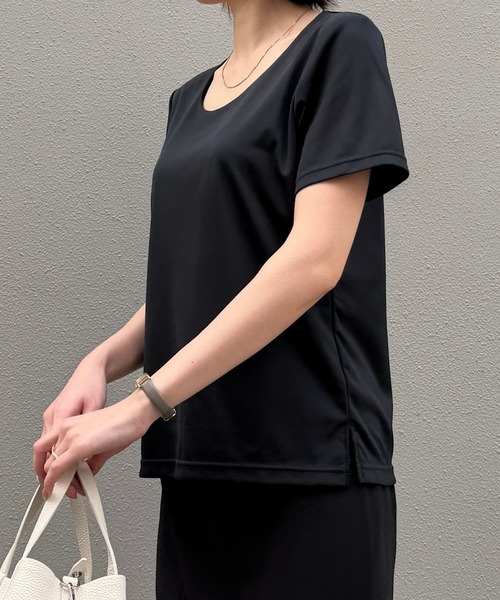 etre pret（エトレプレ）の「多機能ラウンドネック半袖カットソー（Tシャツ/カットソー・レディース・ブラック・7号/9号/11号/13号/15号）」の3枚目の写真