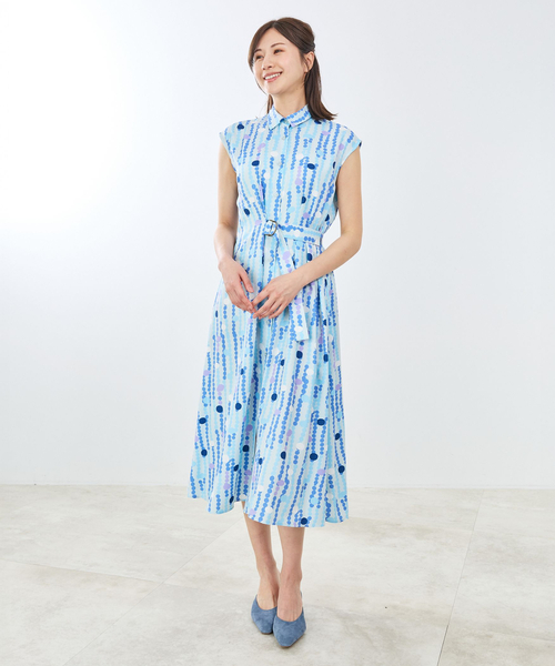 NARACAMICIE(ナラカミーチェ)の「【NALACARA】ストライプドットノースリワンピース(ワンピース・レディース・ピンク/ブルー・M)」の14枚目の写真
