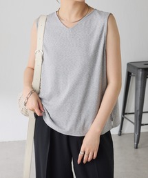 COLLAGE GALLARDAGALANTE（コラージュガリャルダガランテ）の「リネンライクカットタンクトップ/セットアップ可（Tシャツ/カットソー）」