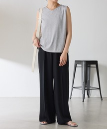 COLLAGE GALLARDAGALANTE（コラージュガリャルダガランテ）の「リネンライクカットタンクトップ/セットアップ可（Tシャツ/カットソー）」