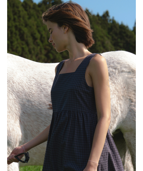 THEMITTEN(ザ・ミトン)の「Sleepy layered one-piece (navy check)(ワンピース・レディース・その他・FREE)」の2枚目の写真