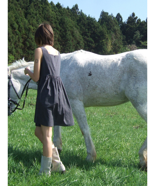 THEMITTEN(ザ・ミトン)の「Sleepy layered one-piece (navy check)(ワンピース・レディース・その他・FREE)」の4枚目の写真