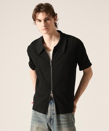 CLEL(�N���C��)�́yCLEL�zGiza Cotton Zip Rib T-Shirt / �M�U�R�b�g�� �W�b�v���uT�V���c(T�V���c/�J�b�g�\�[)