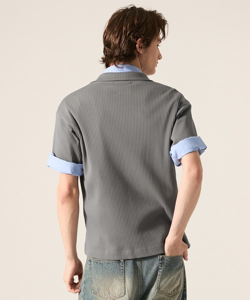 CLEL(クレイル)の「【CLEL】Giza Cotton Zip Rib T-Shirt / ギザコットン ジップリブTシャツ(Tシャツ/カットソー・メンズ・ネイビー/ブラック/グレー・XS/L/M/S)」の5枚目の写真