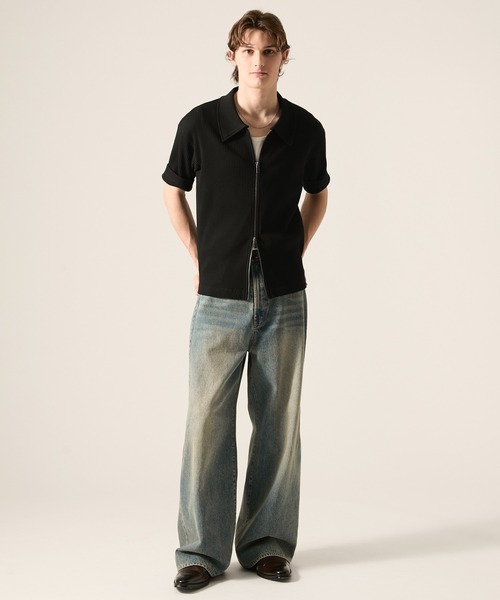 CLEL(クレイル)の「【CLEL】Giza Cotton Zip Rib T-Shirt / ギザコットン ジップリブTシャツ(Tシャツ/カットソー・メンズ・ネイビー/ブラック/グレー・XS/L/M/S)」の19枚目の写真