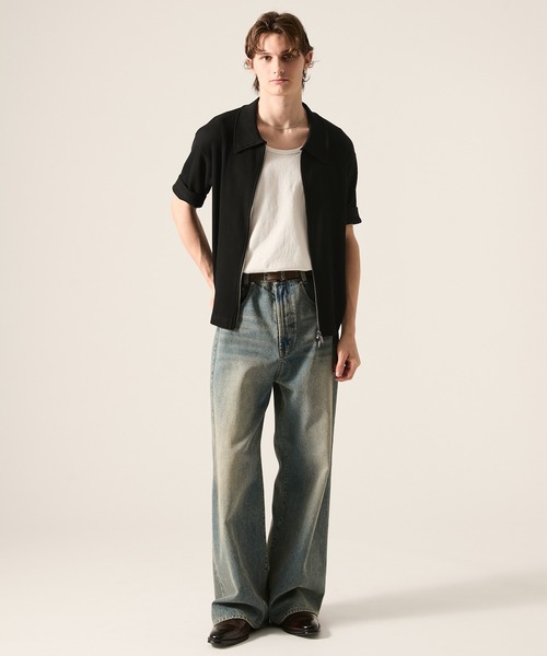 CLEL(クレイル)の「【CLEL】Giza Cotton Zip Rib T-Shirt / ギザコットン ジップリブTシャツ(Tシャツ/カットソー・メンズ・ネイビー/ブラック/グレー・XS/L/M/S)」の20枚目の写真