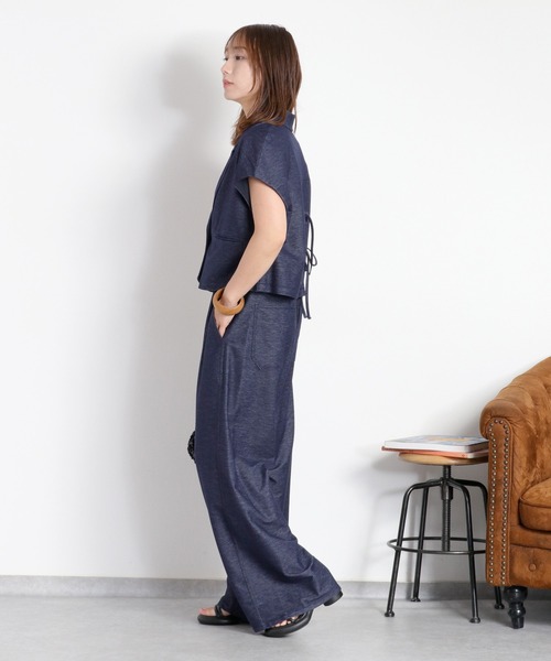 cepo(セポ)の「〈セットアップ対応〉デニムライクイージートラウザー(その他パンツ・レディース・ネイビー/ブラック・M)」の21枚目の写真