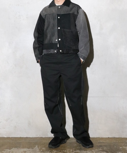 C.E.L.STORE（セルストア）の「THRIFTY LOOK / スリフティールック LEVI'S PLEATS JACKET リーバイス リメイク プリーツジャケット（ブルゾン・メンズ・ブラック・ONE SIZE）」の2枚目の写真