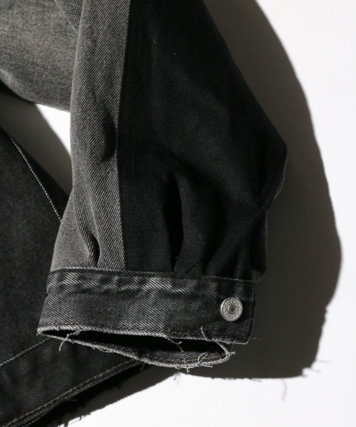 C.E.L.STORE（セルストア）の「THRIFTY LOOK / スリフティールック LEVI'S PLEATS JACKET リーバイス リメイク プリーツジャケット（ブルゾン・メンズ・ブラック・ONE SIZE）」の10枚目の写真