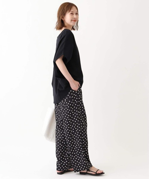 SLOBE IENA(スローブイエナ)の「《WEB限定/3サイズ展開/追加》プリントサテンイージーパンツ(その他パンツ・レディース・ブラック・36/38/40)」の18枚目の写真