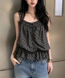 HALEY PESCA | HALEY PESCA/ティアードフリル バルーンチェック柄キャミチュニック(キャミソール)