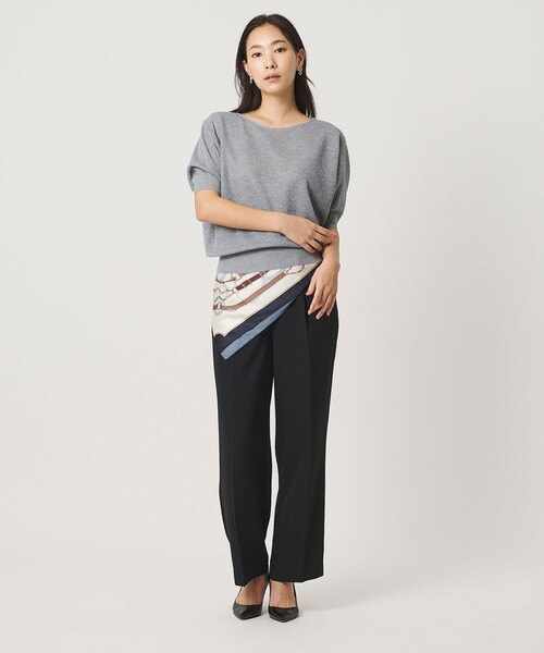 A DAY IN THE LIFE UNITED ARROWS（アデイインザライフユナイテッドアローズ）の「ダブルジャガード シアー パフスリーブニット ‐ウォッシャブル‐＜A DAY IN THE LIFE＞（ニット/セーター・レディース・グレー系/ネイビー/オフホワイト・FREE）」の5枚目の写真