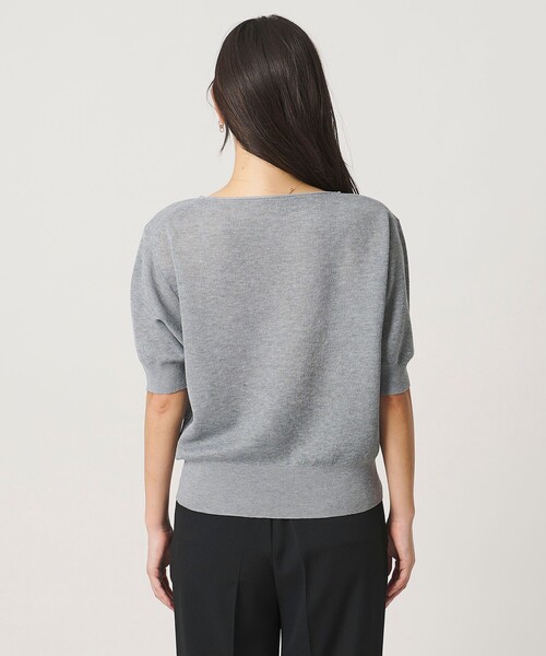 A DAY IN THE LIFE UNITED ARROWS（アデイインザライフユナイテッドアローズ）の「ダブルジャガード シアー パフスリーブニット ‐ウォッシャブル‐＜A DAY IN THE LIFE＞（ニット/セーター・レディース・グレー系/ネイビー/オフホワイト・FREE）」の8枚目の写真