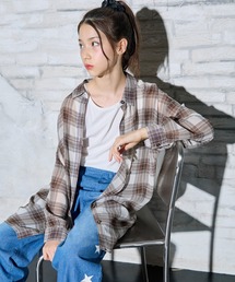 BISKEE（ビスキー）の「シアーチェックシャツ&タンクトップセット シャツ ブラウス チェック柄  インナー2点セット（シャツ/ブラウス）」