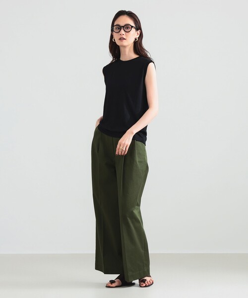 Demi-Luxe BEAMS(デミルクス ビームス)の「1タック チノパンツ(その他パンツ・レディース・グリーン系その他5/ネイビー/ベージュ・38/36)」の13枚目の写真